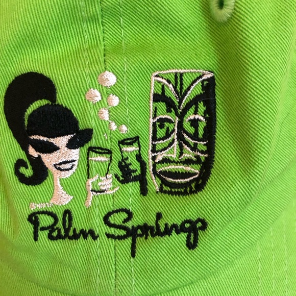 Vintage - Rare Shag designed Palm Springs Modernism Week Neon Green Hat - Picture 2 of 12